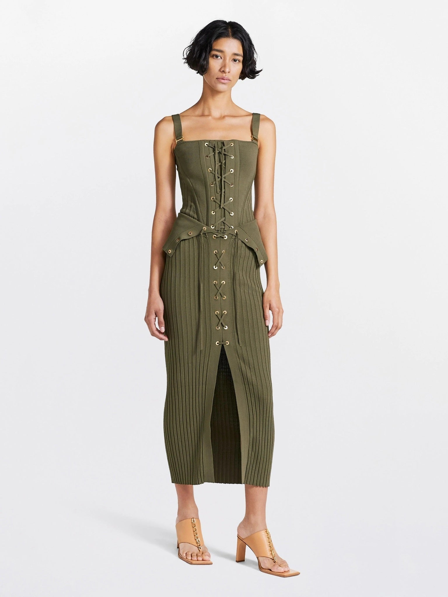 Dion Lee Lace Up Eyelet Skirt