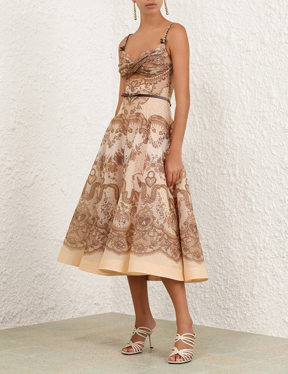 Zimmermann Crush Twist Front Midi Dress