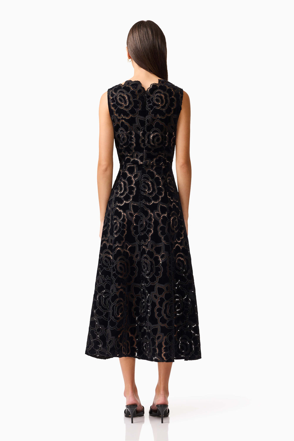 Eliatt Eris Fit & Flare Midi Dress in Black