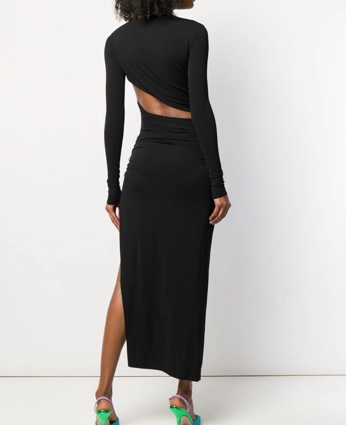 Alexandre Vauthier Cut Out Jersey Long Black Dress