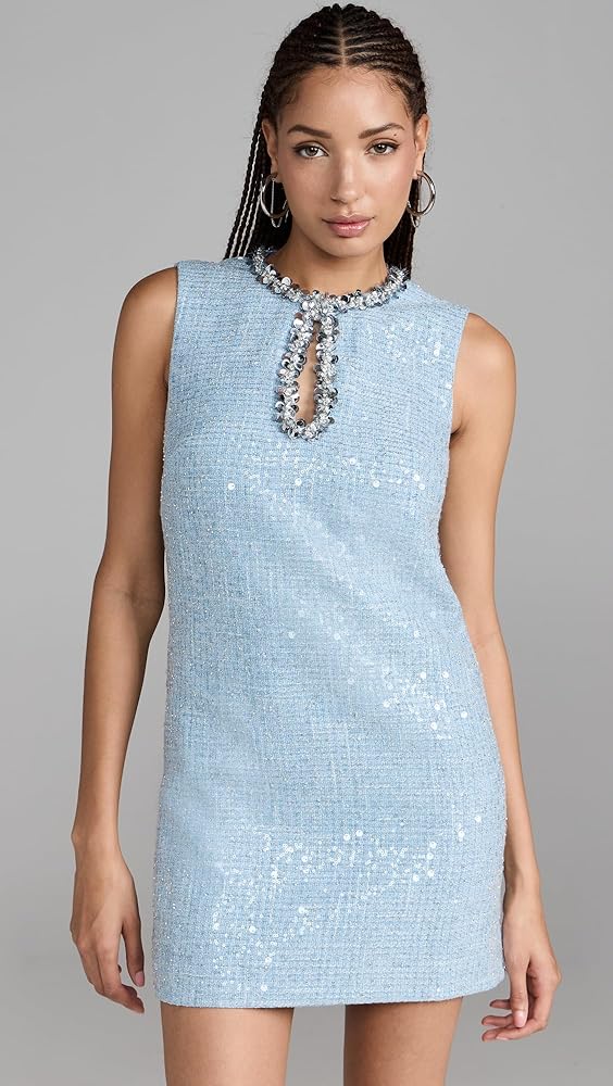 Self Portrait Sequined bouclé mini dress