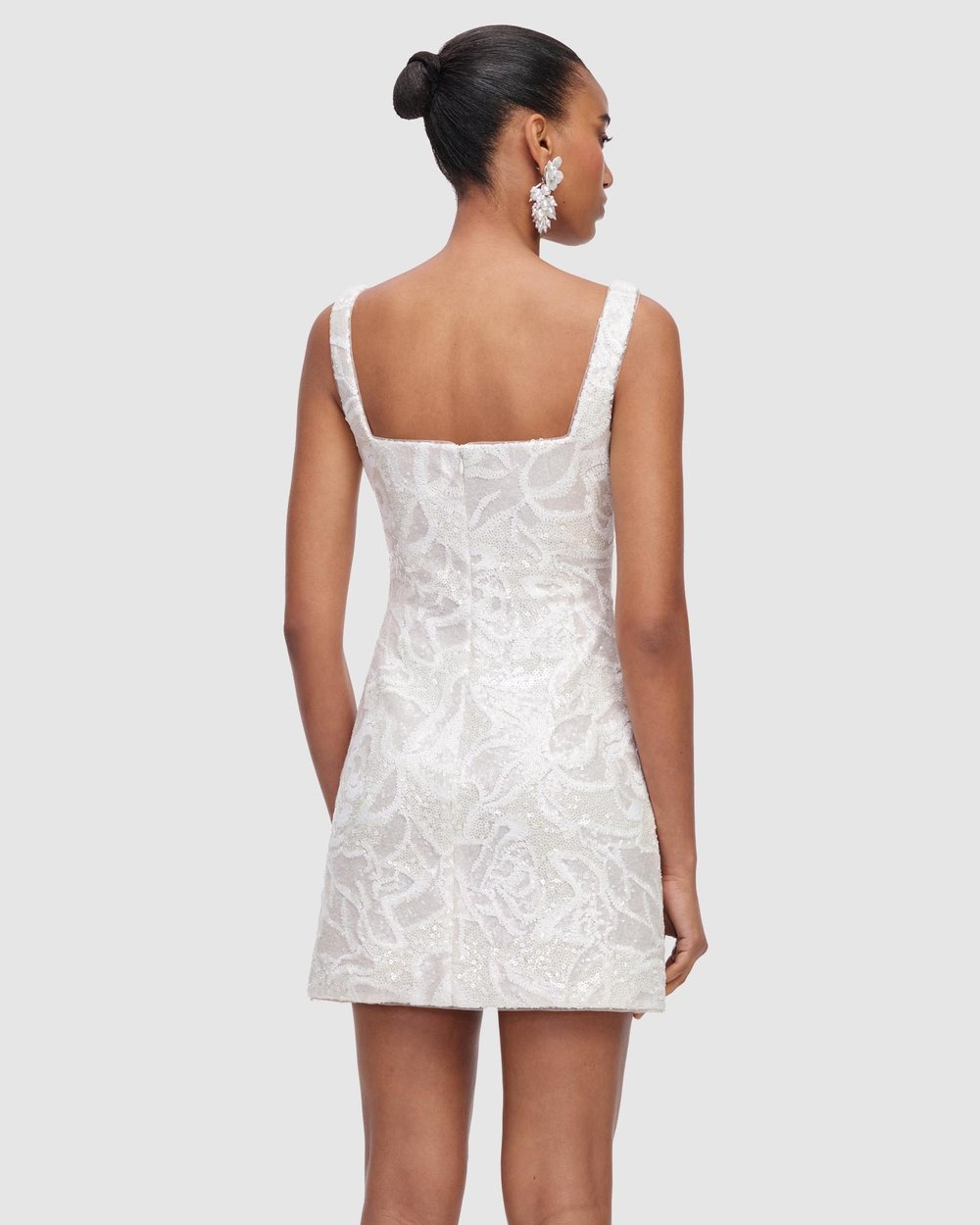 Self portrait White Sequin Lace Mini Dress