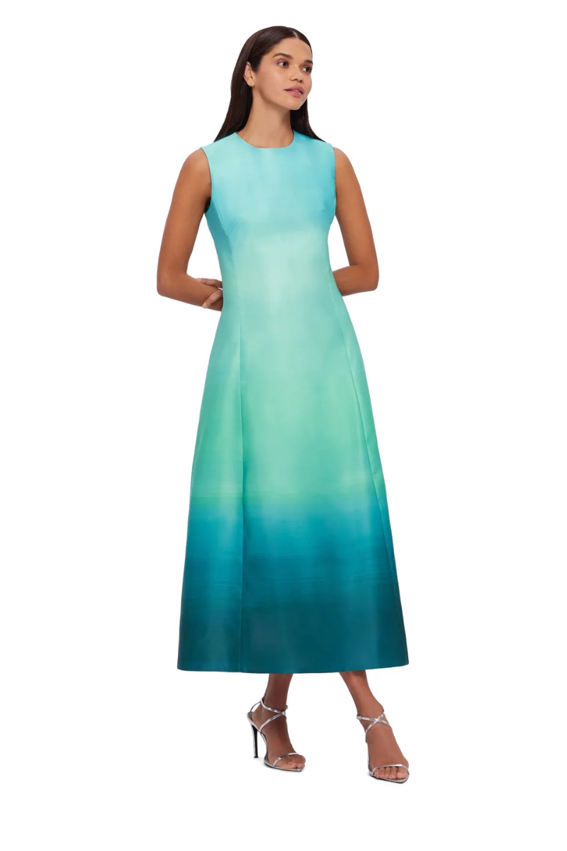 Leo Lin Cleo Sleeveless Midi Dress - Ombre Aqua