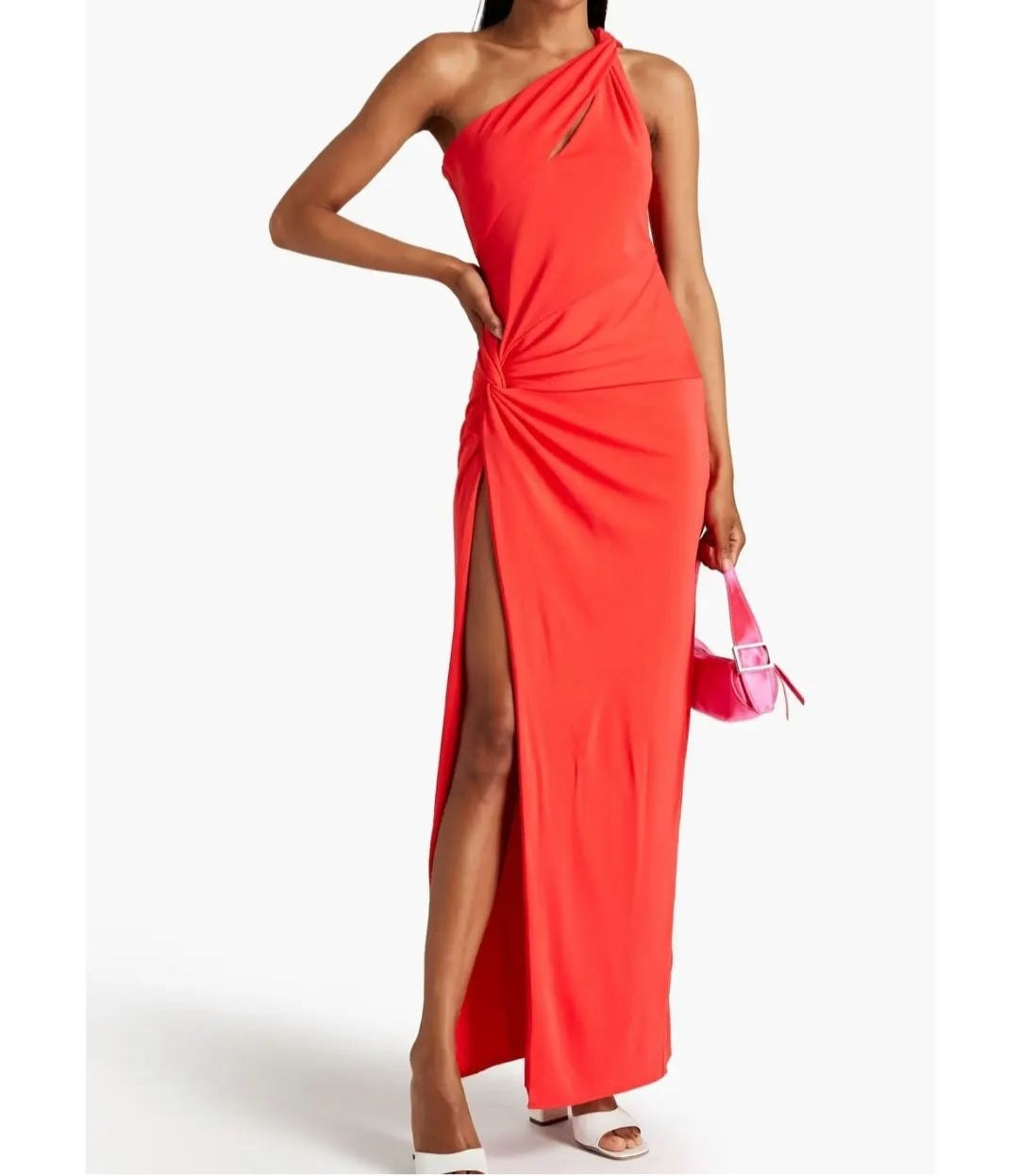 Nicholas K One-Shoulder Twisted Stretch-Jersey Gown