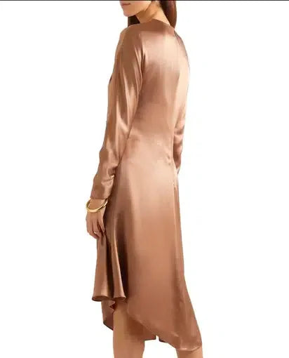 Versace Satin Midi In Camel Brown