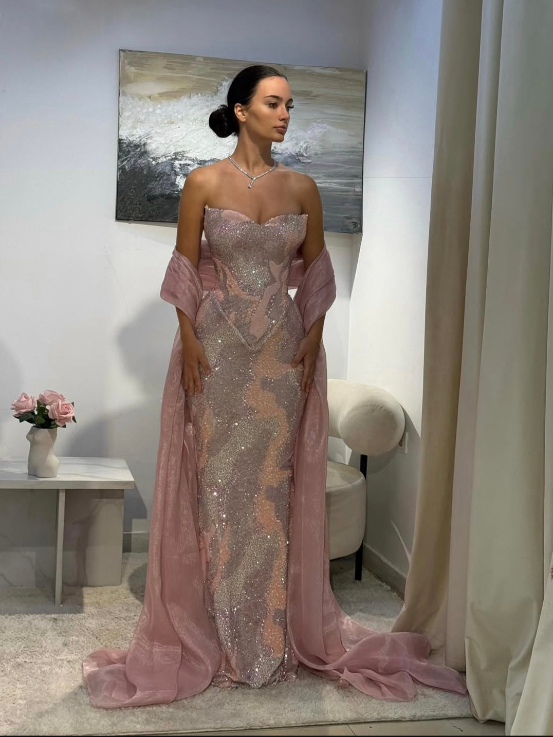 Corte champagne Mermaid gown