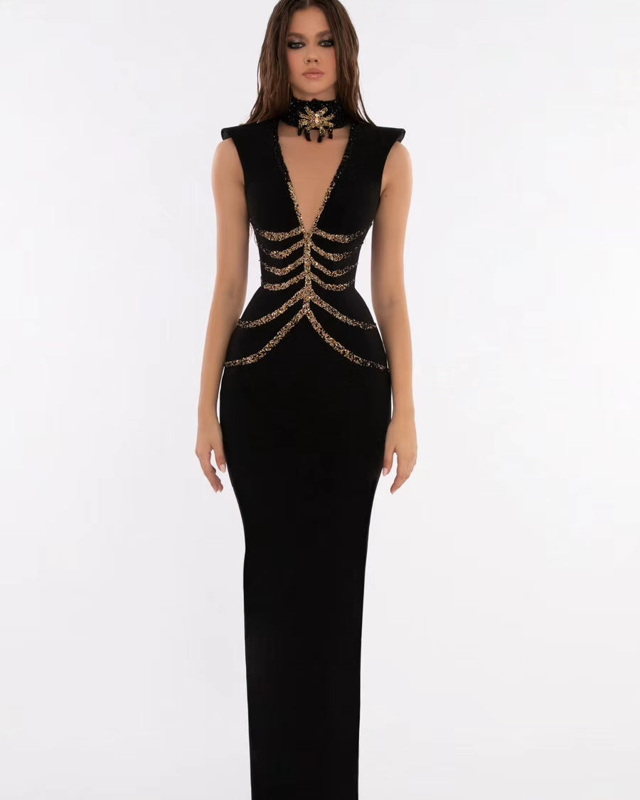 albina dyla Halter Neck Spider Dress