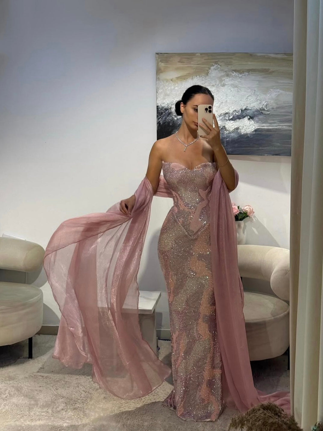 Corte champagne Mermaid gown
