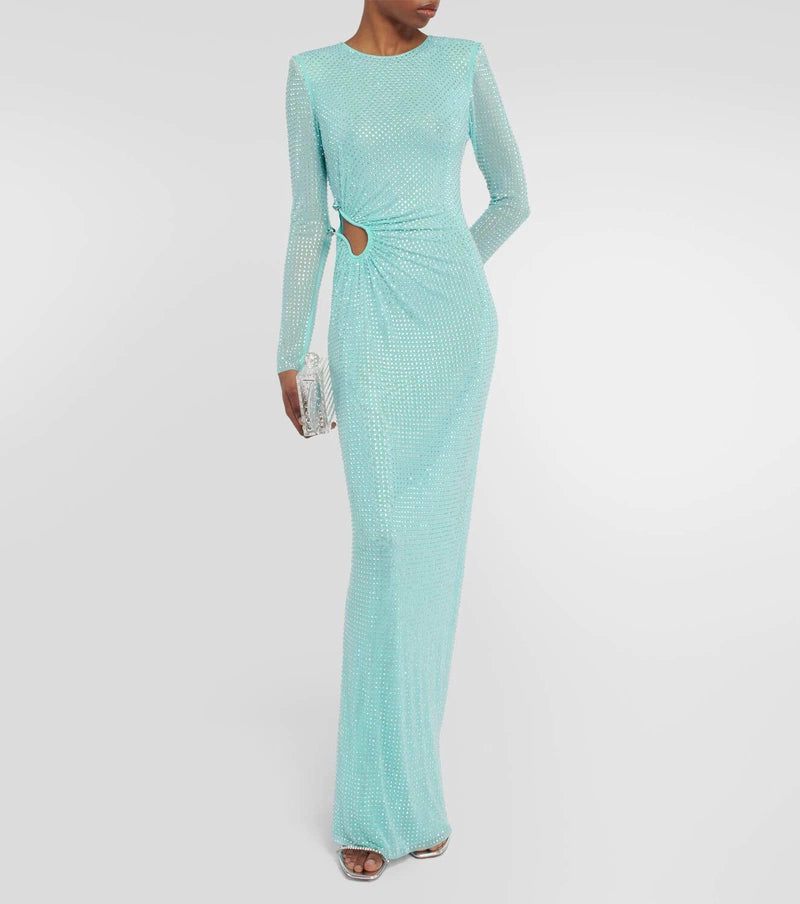 Self-Portrait Cutout Embellished Maxi Dress