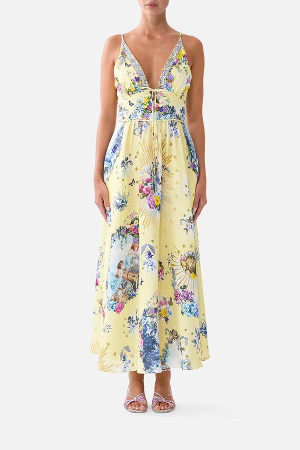 Waistband Dress With Tie Detail