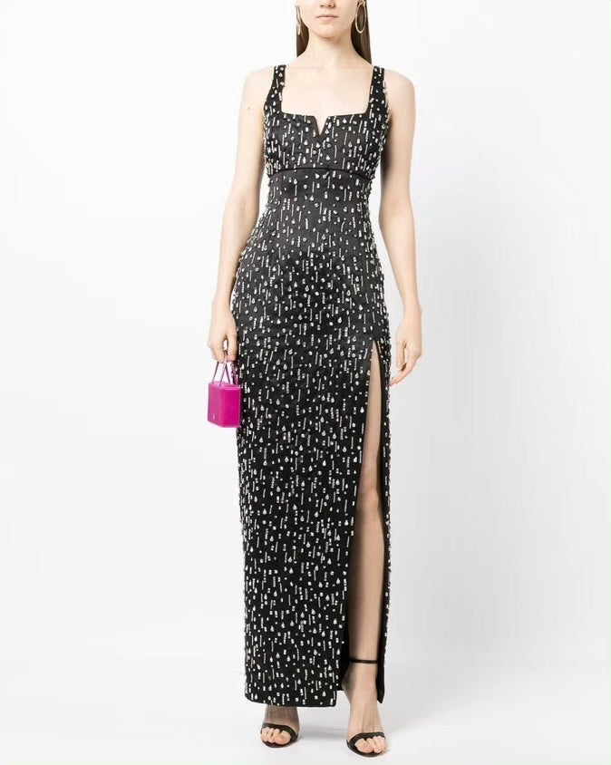 Rachel Gilbert
Emile Crystal-Embellished Sleeveless Gown