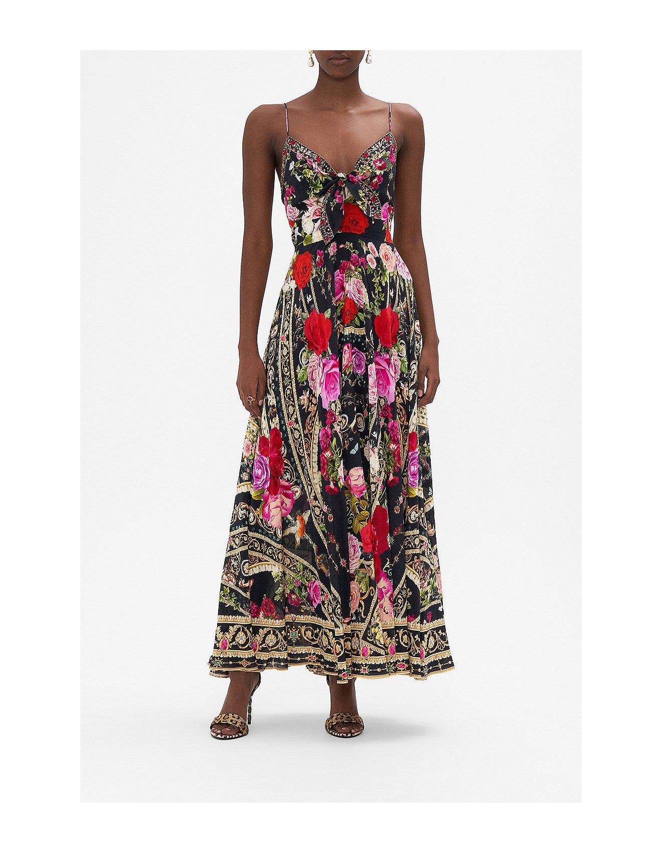 Camilla Reservation For Love Long Dress W/ Tie Front