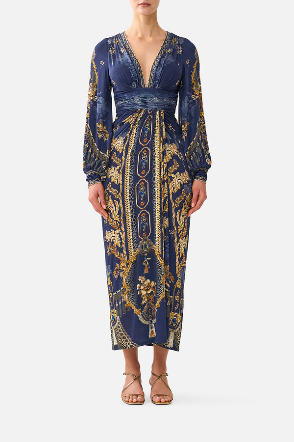 Camilla Waisted Draped Jersey Dress