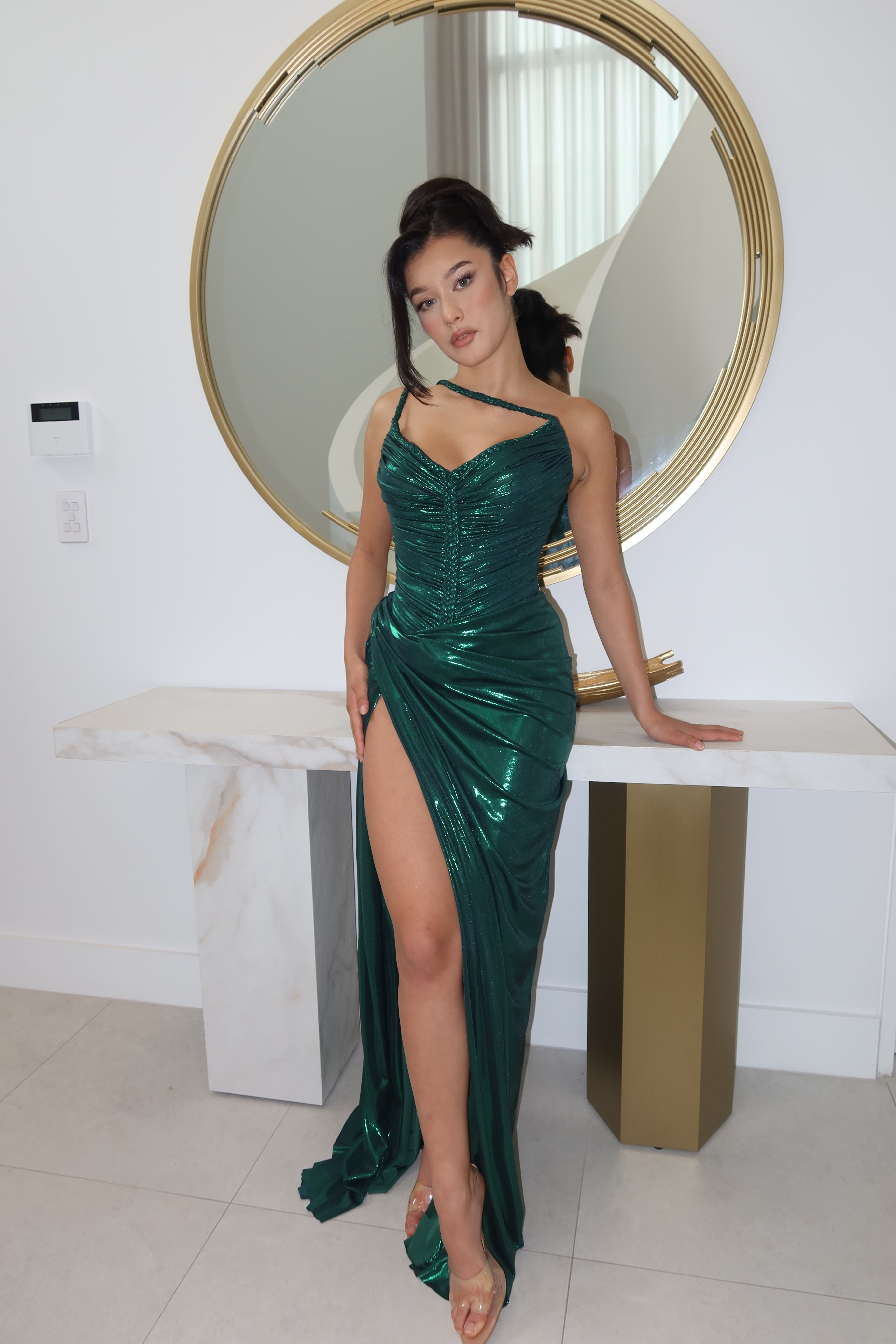 Draped In Emerald Gown
