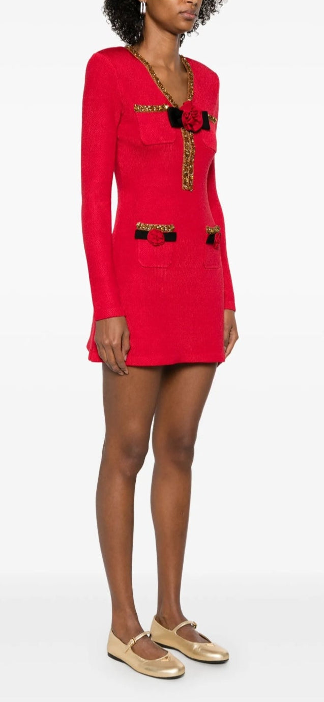 Self portrait 
Floral applique mini dress