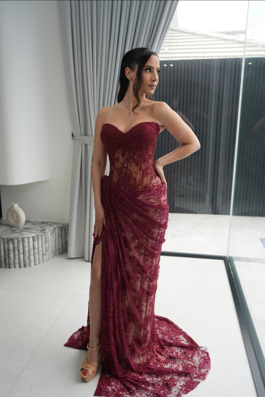 Burgundy Belle Gown