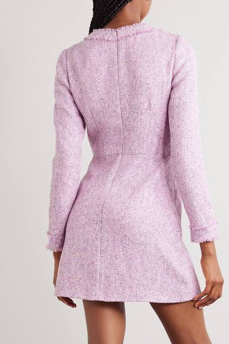 Saloni Camille Embellished Sequined Bouclé-Tweed Mini Dress